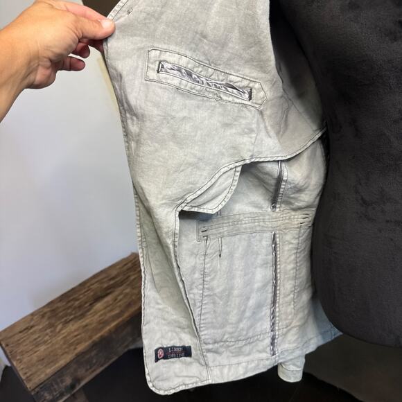 Armani Jeans Men’s Linen Blazer Jacket EU 48 US Small Gray Casual AJ 81 - Picture 11 of 16